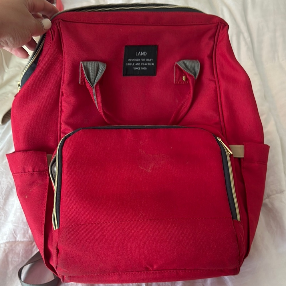 Vibrant Red Nylon Bag with Structured Design